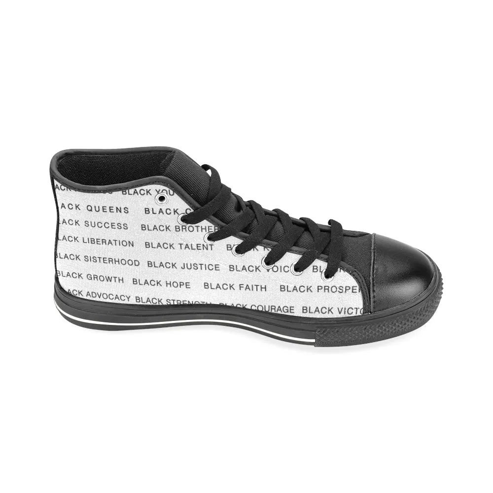 BLACK/WHITE/BLACK BLACK MAGIC MEN'S LARGE HI-TOP SHOES