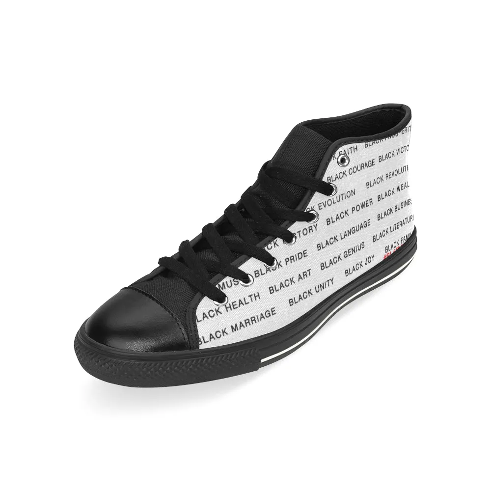 BLACK/WHITE/BLACK BLACK MAGIC MEN'S LARGE HI-TOP SHOES