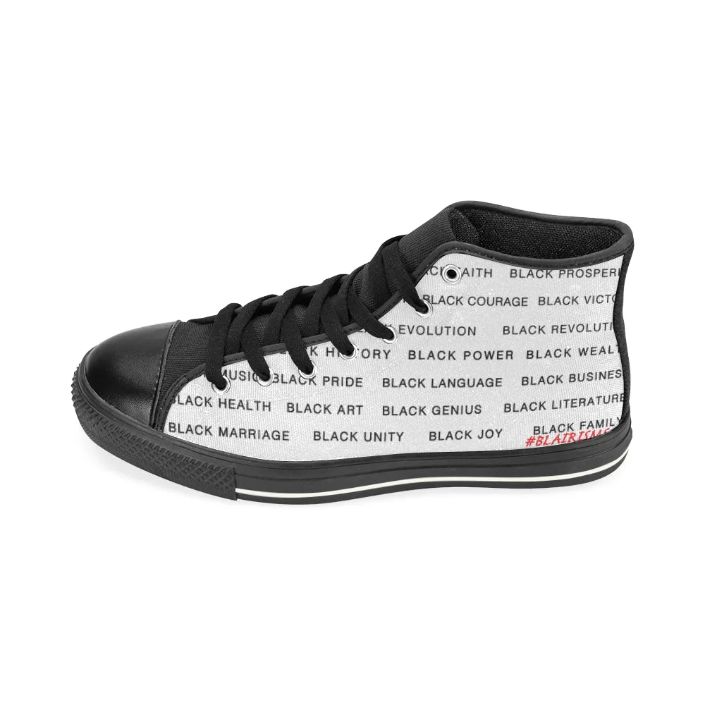 BLACK/WHITE/BLACK BLACK MAGIC MEN'S LARGE HI-TOP SHOES