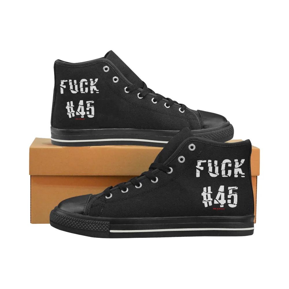 FUCK #45 MEN'S LARGE HI-TOP SHOES