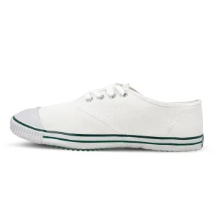 Kid's White Lace-up School Shoe - 566