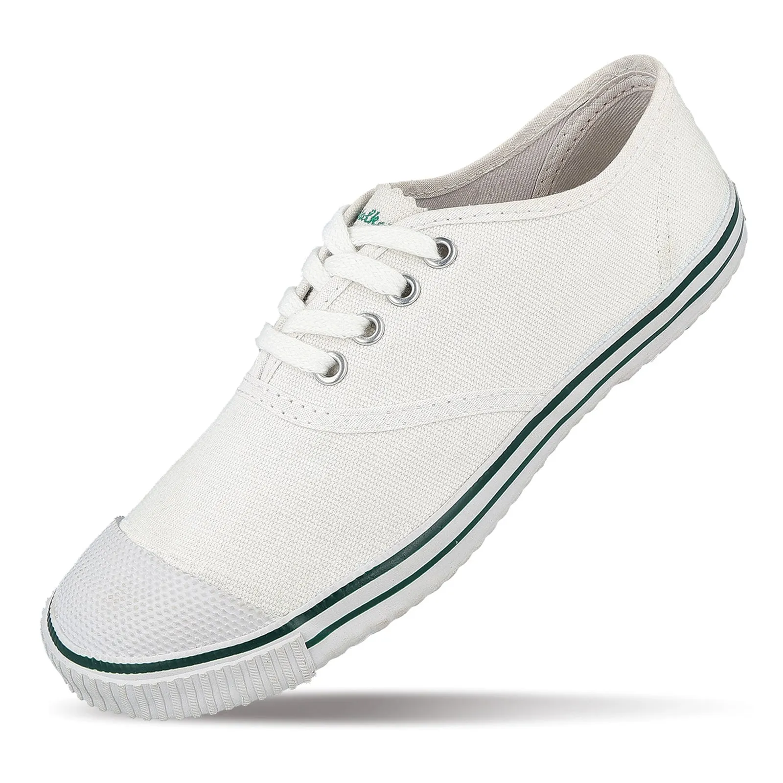 Kid's White Lace-up School Shoe - 566