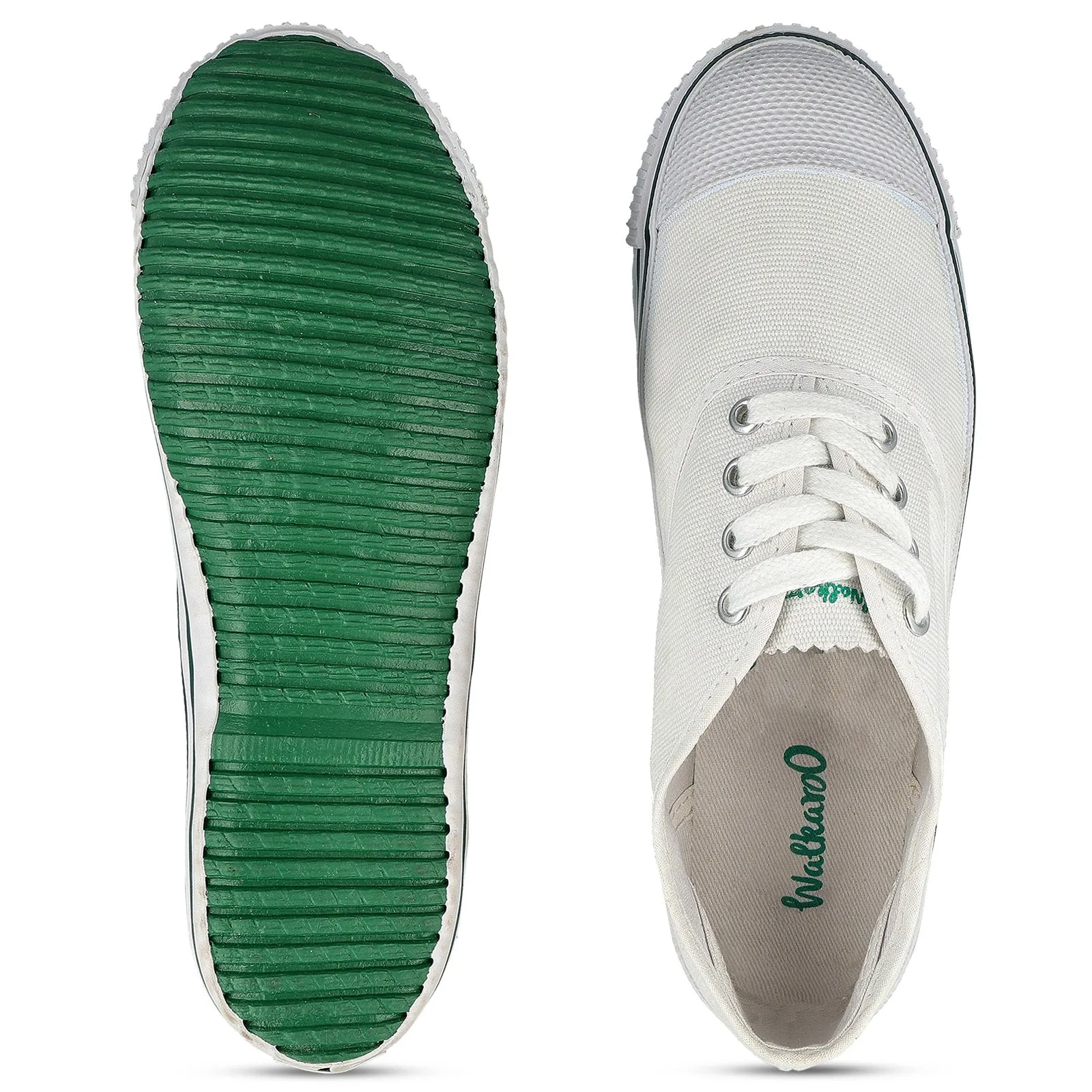 Kid's White Lace-up School Shoe - 566