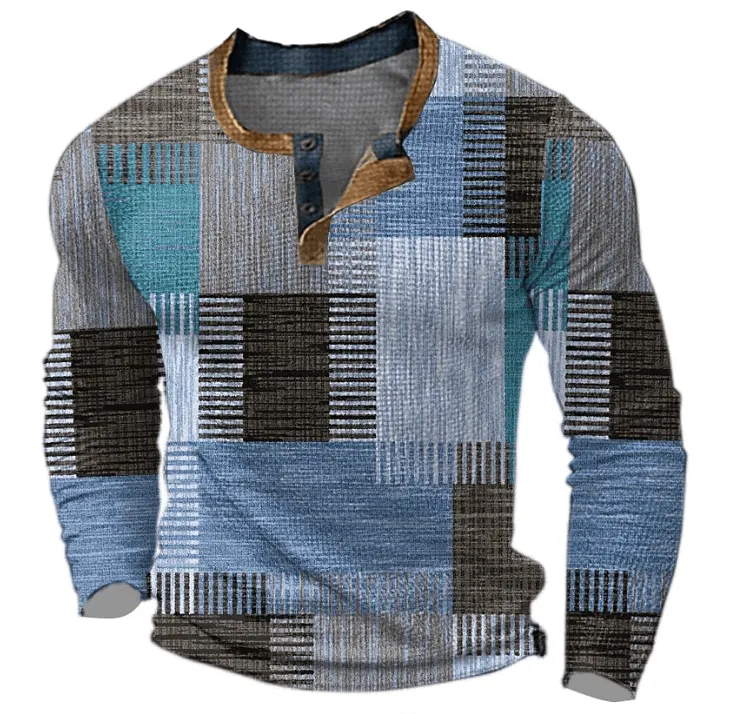 Men's Patchwork Design Shirt: Elegant & Versatile