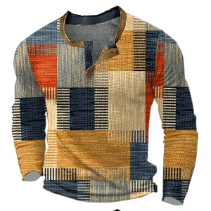 Men's Patchwork Design Shirt: Elegant & Versatile