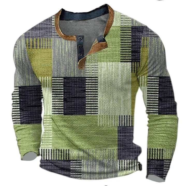 Men's Patchwork Design Shirt: Elegant & Versatile