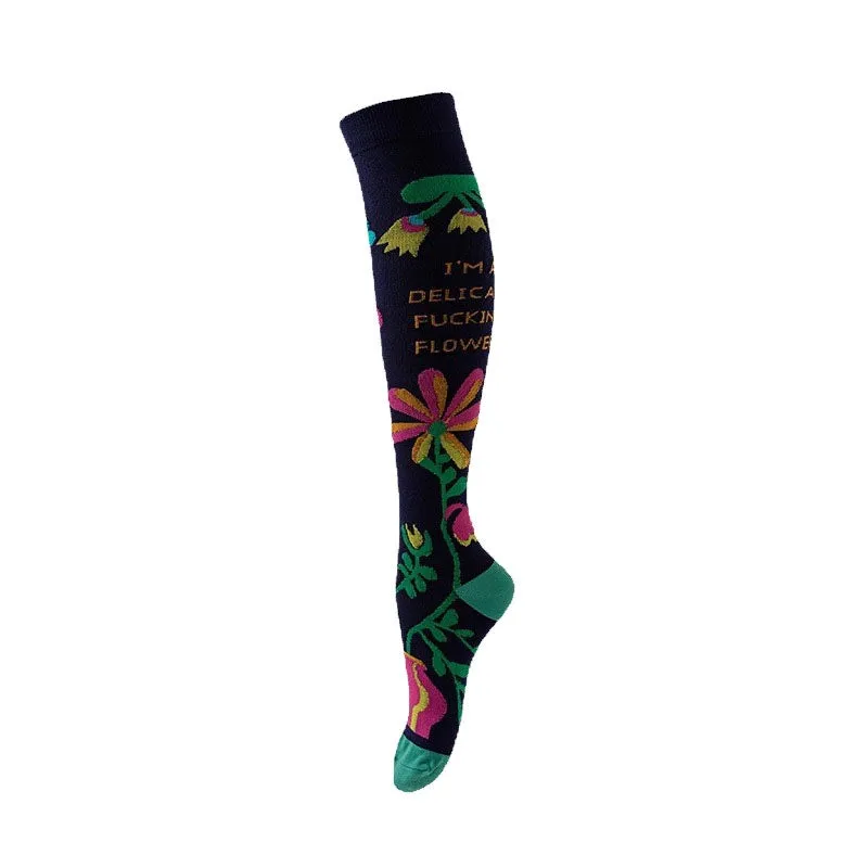 ROYALUCK Male Female Multi Prints Sports Support Compression Socks for Travel, Running