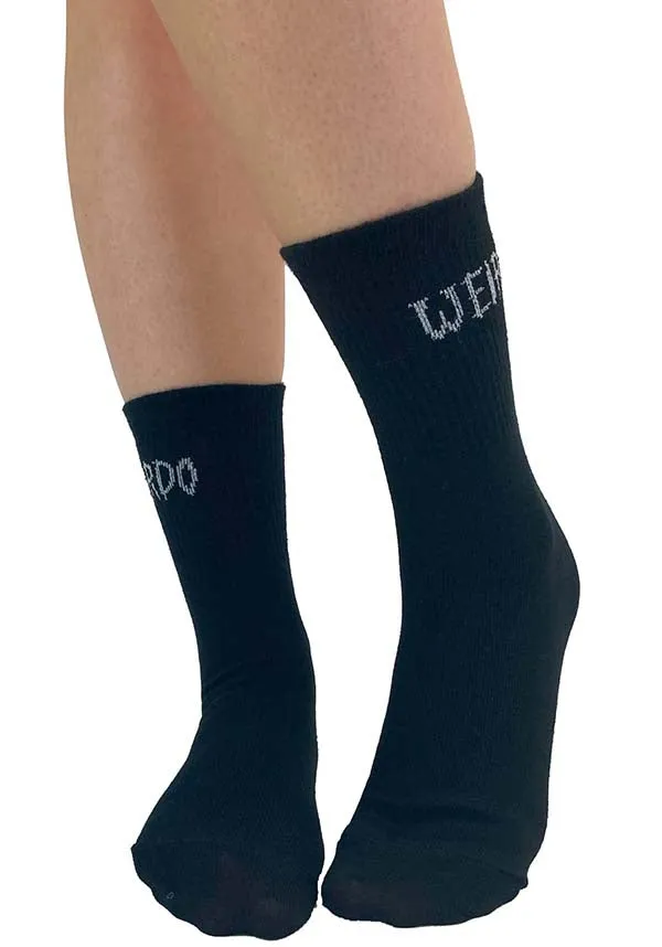 Weirdo Knitted [Black] | CREW SOCKS