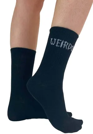 Weirdo Knitted [Black] | CREW SOCKS