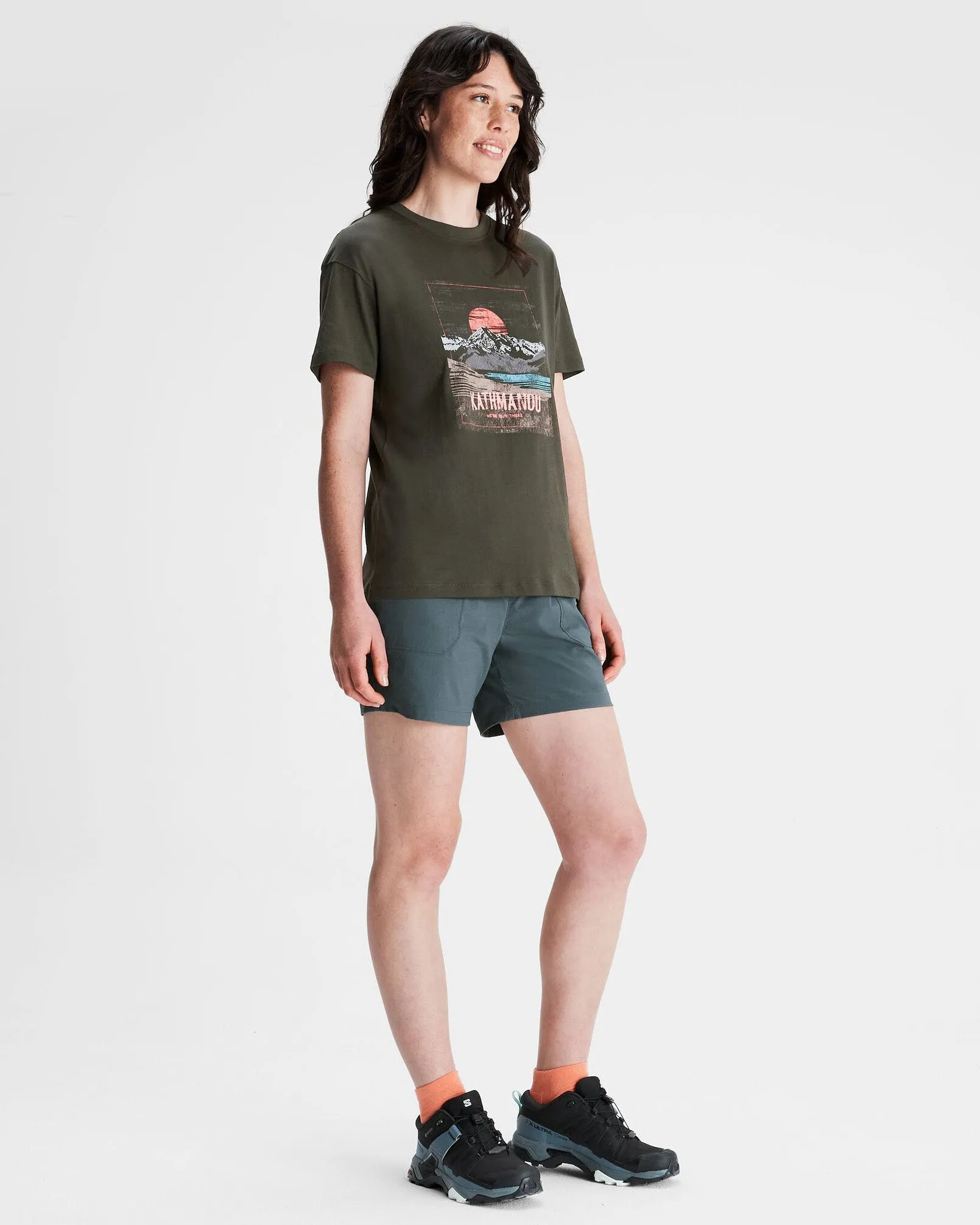 Women's Mt Cook Organic Cotton T-shirt - Dark Moss