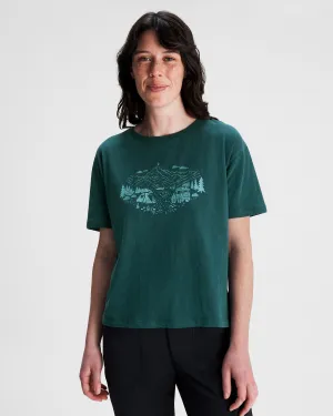 Women's Ridgeline Organic Cotton T-shirt - Deep Lagoon