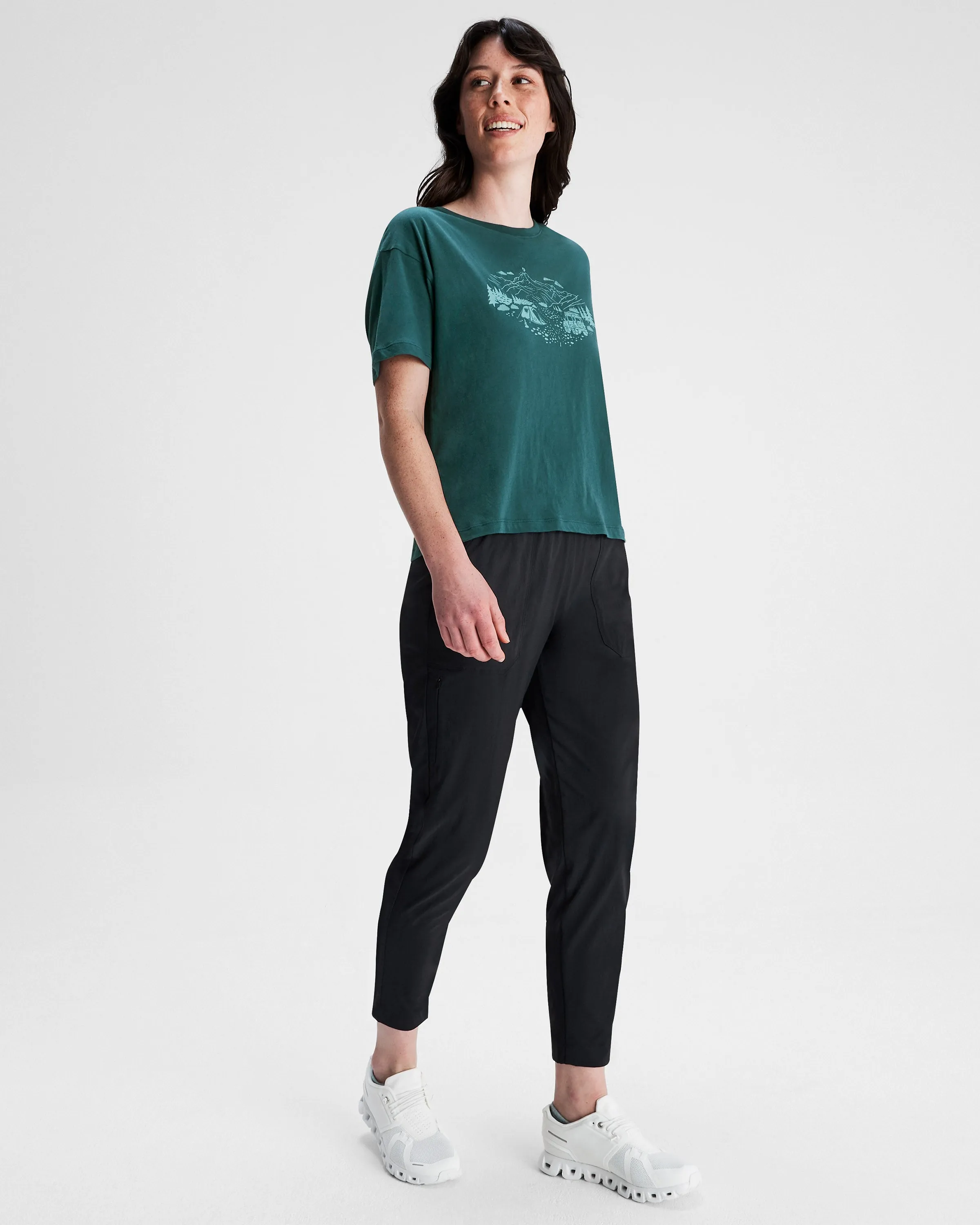 Women's Ridgeline Organic Cotton T-shirt - Deep Lagoon