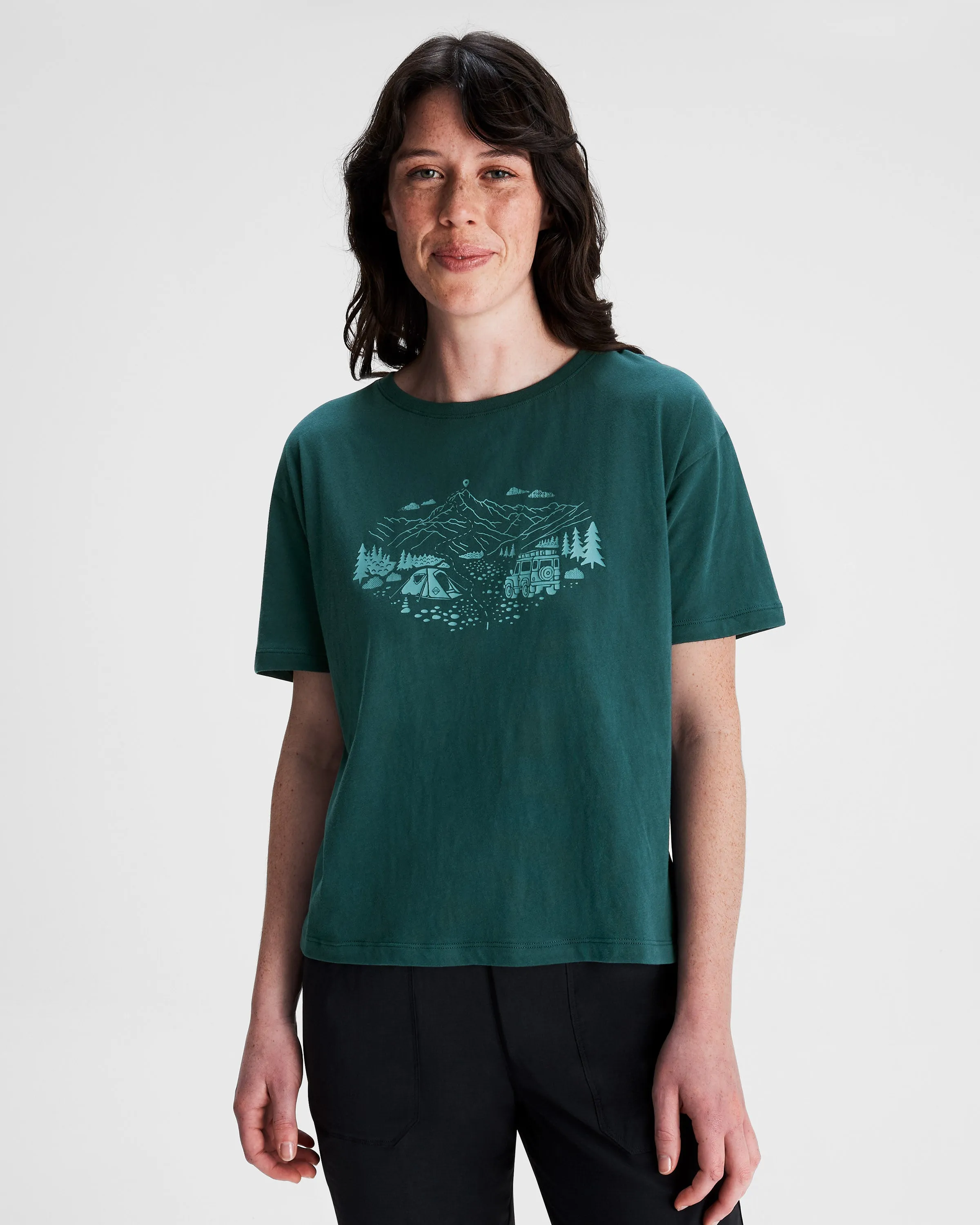 Women's Ridgeline Organic Cotton T-shirt - Deep Lagoon