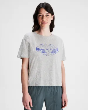 Women's Ridgeline Organic Cotton T-shirt - Light Grey Marle