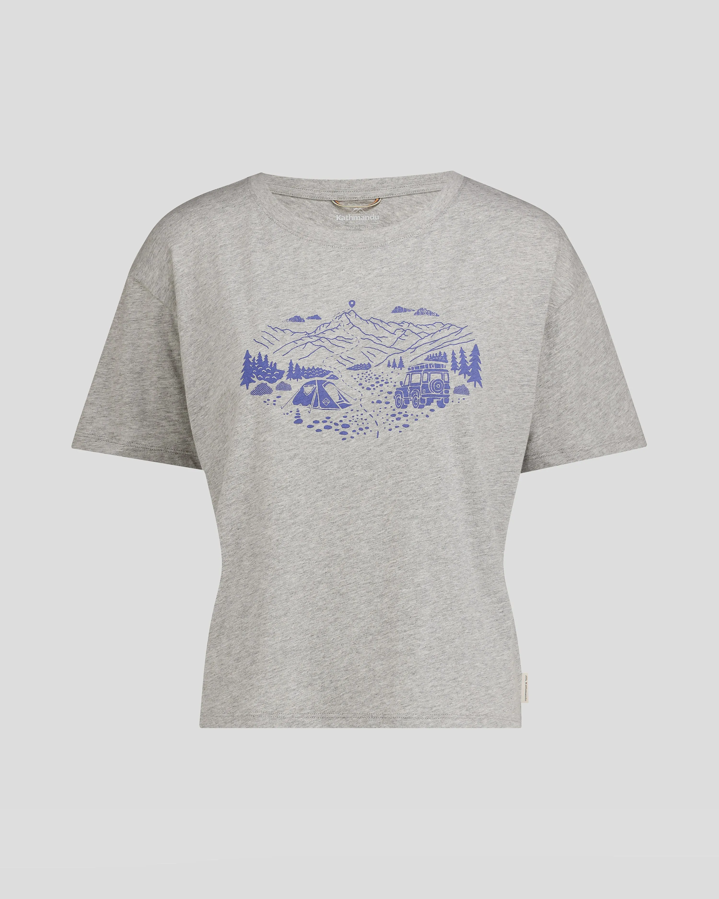 Women's Ridgeline Organic Cotton T-shirt - Light Grey Marle
