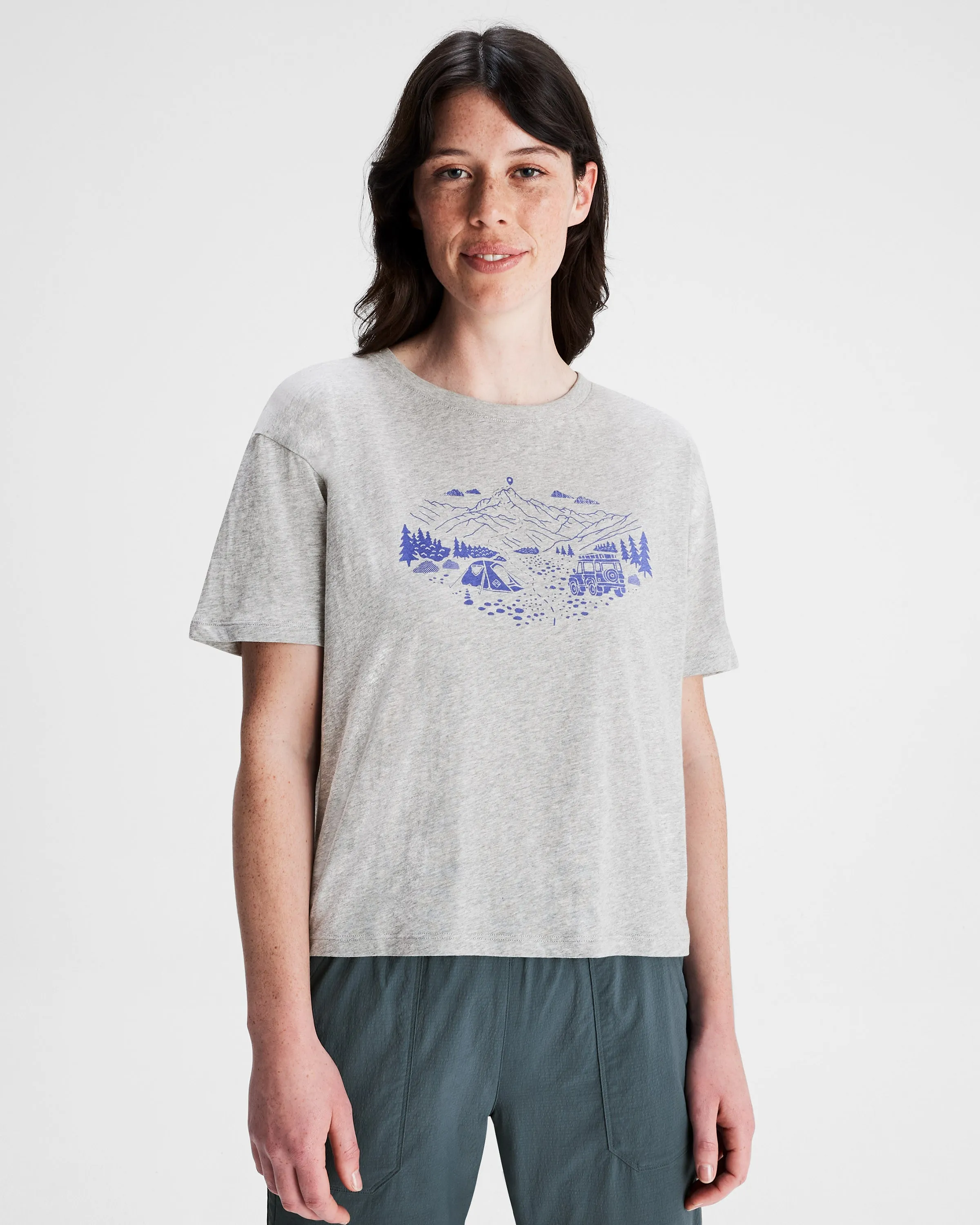 Women's Ridgeline Organic Cotton T-shirt - Light Grey Marle